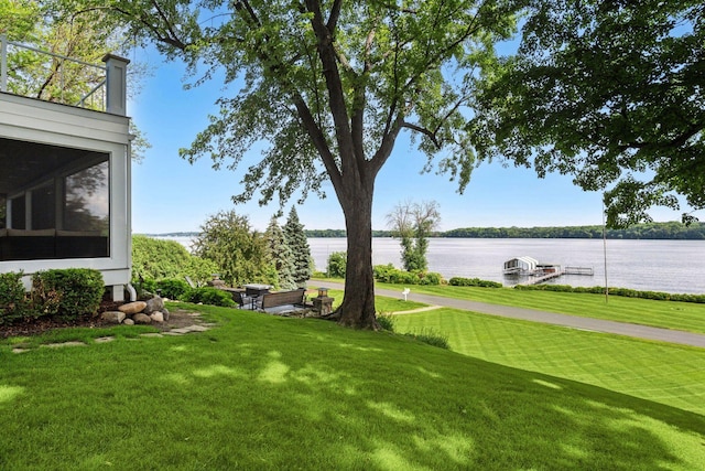 2462 Lafayette Rd, Minnetonka Beach, MN 55391 - view of grassy yard with a water view