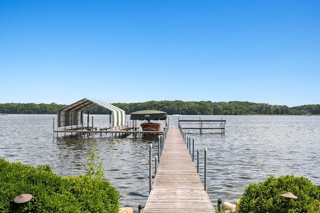 2462 Lafayette Rd, Minnetonka Beach, MN 55391 - dock featuring boat lift and a water view