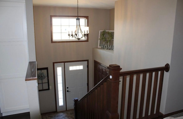 2007 Pratt Cir, Saint Peter, MN 56082 - entryway with a chandelier