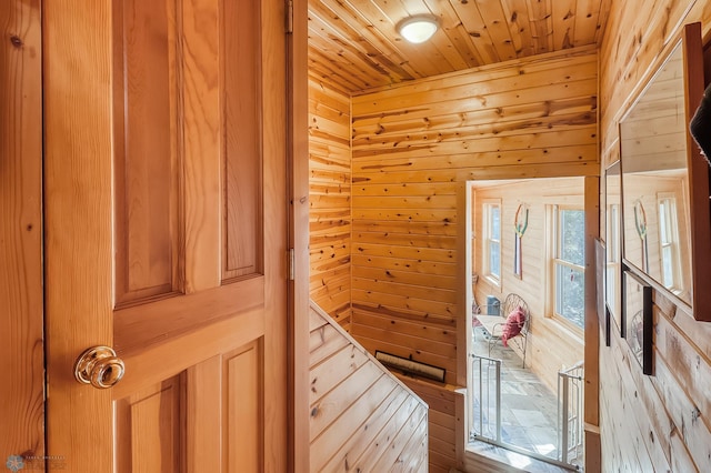12104 County Highway 17, Lake View Twp, MN 56501 - interior space featuring wooden walls and wood ceiling