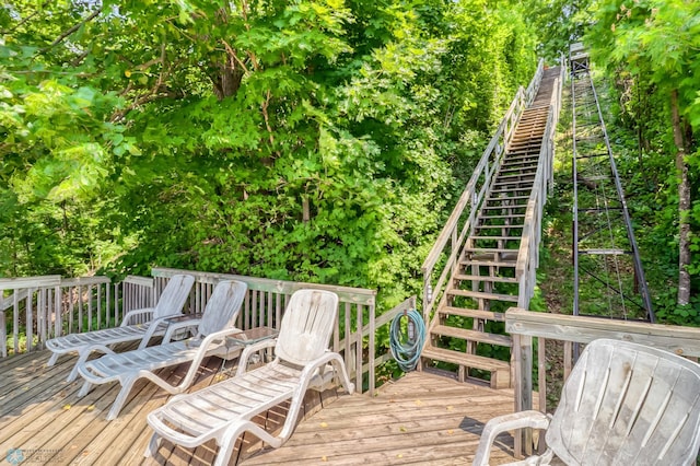 12104 County Highway 17, Lake View Twp, MN 56501 - wooden deck with stairs