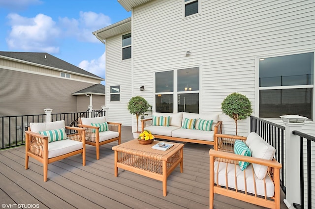 15742 Everglade Ave, Apple Valley, MN 55124 - wooden terrace featuring an outdoor hangout area