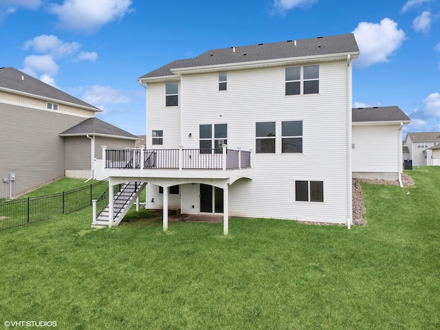 15742 Everglade Ave, Apple Valley, MN 55124 - rear view of house with stairs and a deck