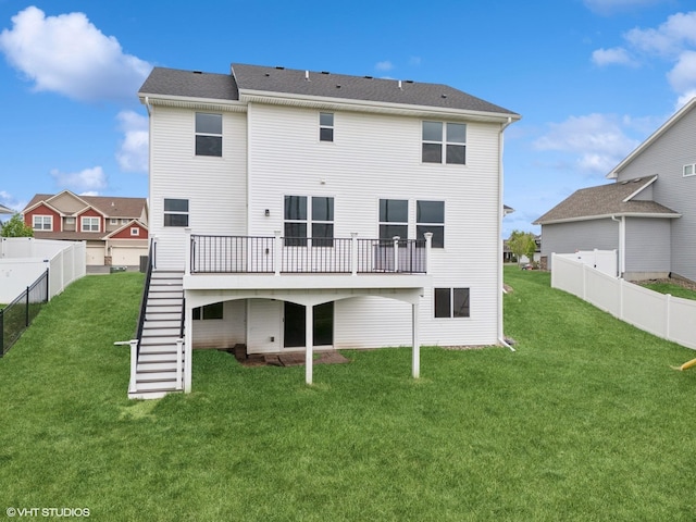 15742 Everglade Ave, Apple Valley, MN 55124 - back of property featuring stairway and a deck