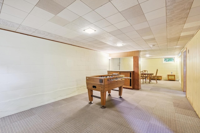3355 Central Ave NE, Minneapolis, MN 55418 - playroom featuring light colored carpet and concrete block wall