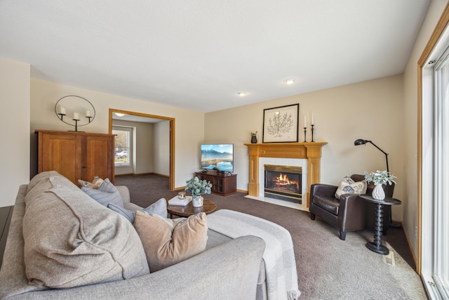 4540 Snail Lake Blvd, Shoreview, MN 55126 - living room with carpet flooring and a tile fireplace