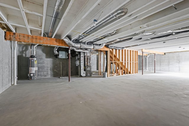 5390 Everest Ln N, Plymouth, MN 55446 - unfinished basement with water heater and heating unit