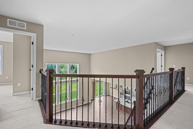 5390 Everest Ln N, Plymouth, MN 55446 - corridor with an upstairs landing and carpet
