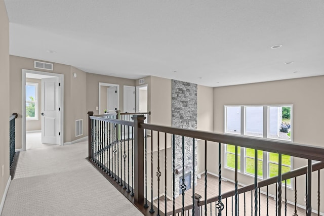 5390 Everest Ln N, Plymouth, MN 55446 - hallway with an upstairs landing and carpet