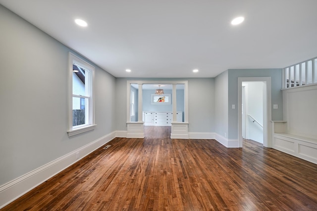 4416 46th Ave S, Minneapolis, MN 55406 - unfurnished living room featuring wood-type flooring and recessed lighting