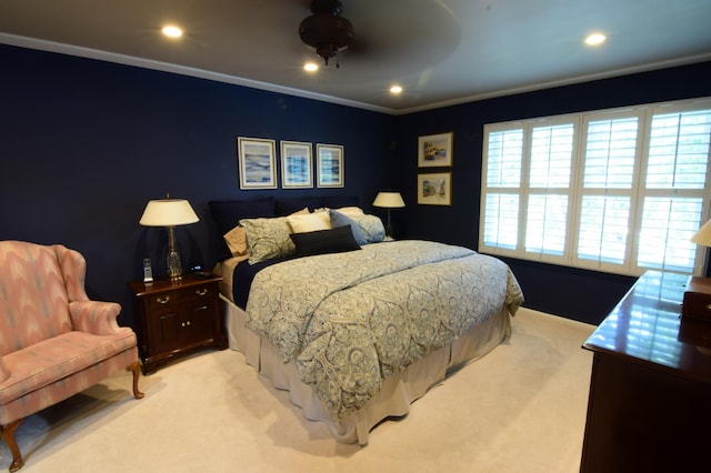 15620 45th Ave N, Plymouth, MN 55446 - bedroom with light carpet, ornamental molding, and recessed lighting