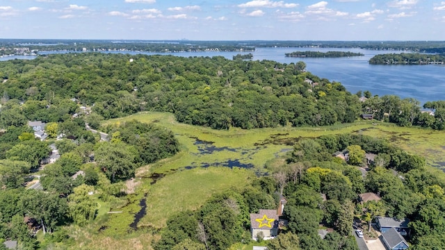 5108 Drummond Rd, Mound, MN 55364 - aerial view of a nearby body of water and a heavily wooded area