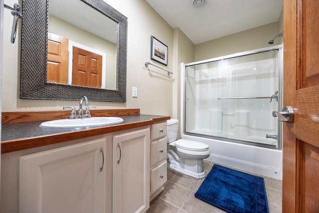 5108 Drummond Rd, Mound, MN 55364 - full bath featuring vanity, shower / bath combination with glass door, and tile patterned flooring