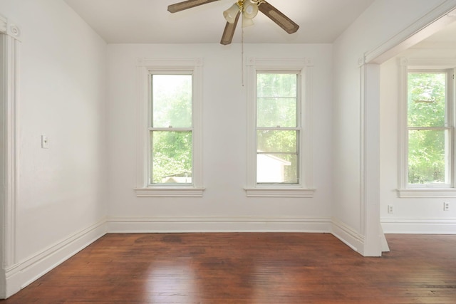 129 Morton St E, Saint Paul, MN 55107 - unfurnished room with healthy amount of natural light, wood-type flooring, and a ceiling fan