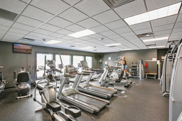 4964 Emmit Dr N Unit 3, Hugo, MN 55038 - gym with a drop ceiling