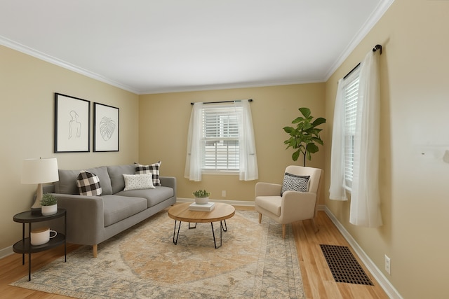 3137 Hampshire Ave S, Saint Louis Park, MN 55426 - living area featuring wood finished floors and ornamental molding