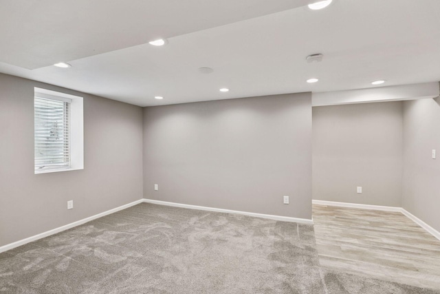 3137 Hampshire Ave S, Saint Louis Park, MN 55426 - below grade area featuring light carpet and recessed lighting