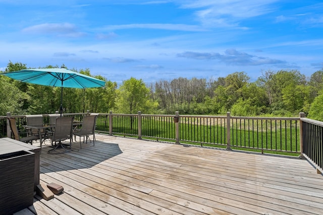 24000 Helium Ct, Forest Lake, MN 55025 - wooden terrace featuring outdoor dining area