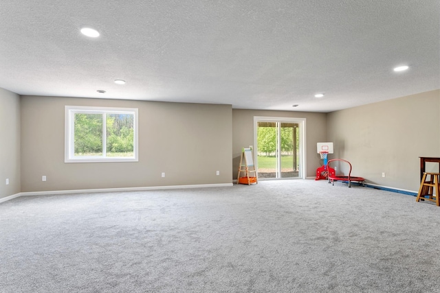 24000 Helium Ct, Forest Lake, MN 55025 - recreation room with carpet flooring, recessed lighting, and a textured ceiling