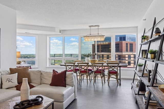 168 6th St E Unit 3004, Saint Paul, MN 55101 - living room with a textured ceiling