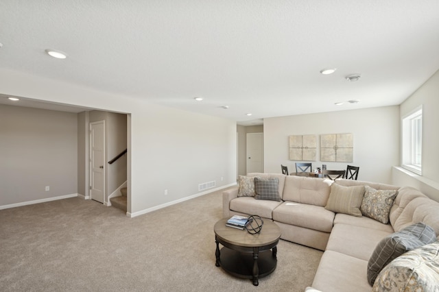757 Greywood Blvd SW, Delano, MN 55328 - living area with stairway, recessed lighting, and light carpet