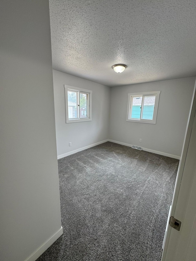 406 22nd St S, Fargo, ND 58103 - empty room featuring plenty of natural light, a textured ceiling, and dark carpet