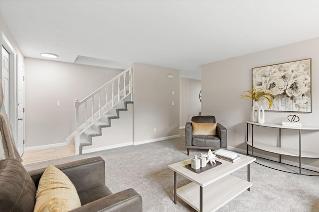 6494 Bonner Ct, Inver Grove Heights, MN 55076 - living room featuring carpet and stairs