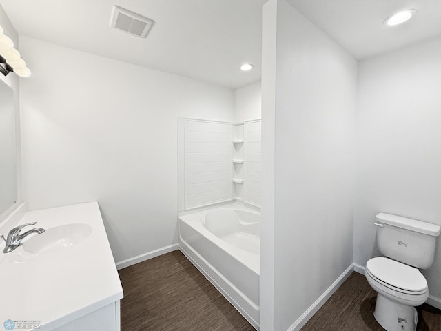 4832 51st Ave S, Fargo, ND 58104 - bathroom with vanity, wood finished floors, and recessed lighting