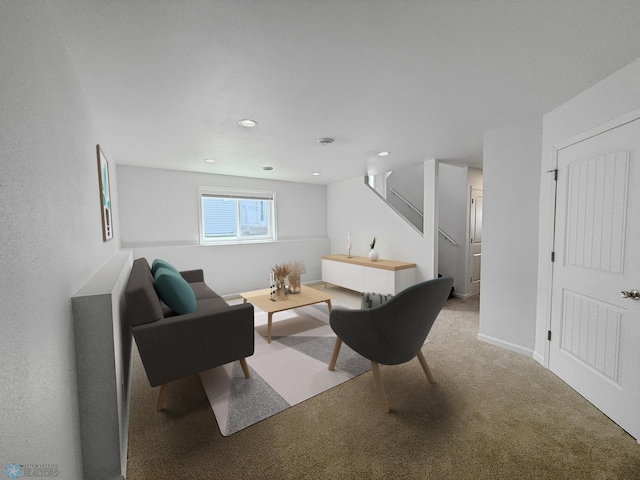 4832 51st Ave S, Fargo, ND 58104 - carpeted living area featuring recessed lighting and stairway