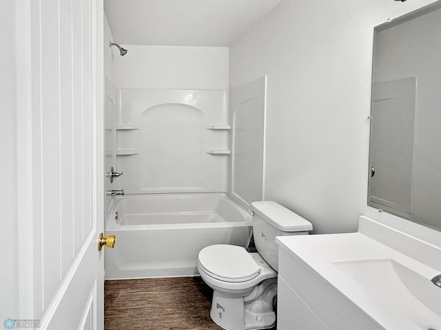4832 51st Ave S, Fargo, ND 58104 - bathroom with shower / bathtub combination, vanity, and wood finished floors