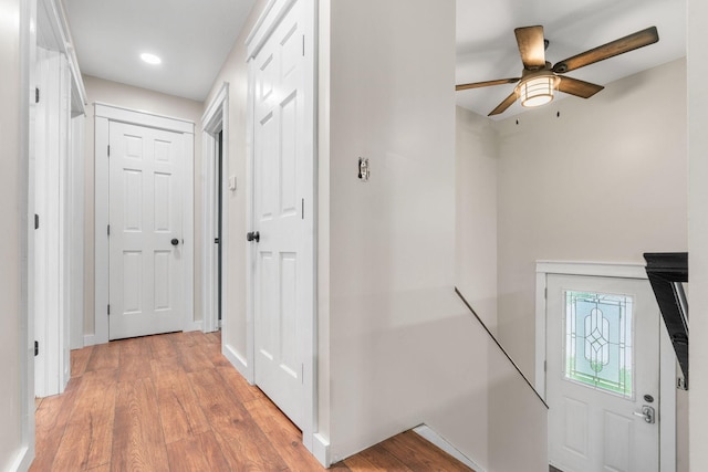 540 4th St E, Wanamingo, MN 55983 - hall featuring light wood finished floors and recessed lighting
