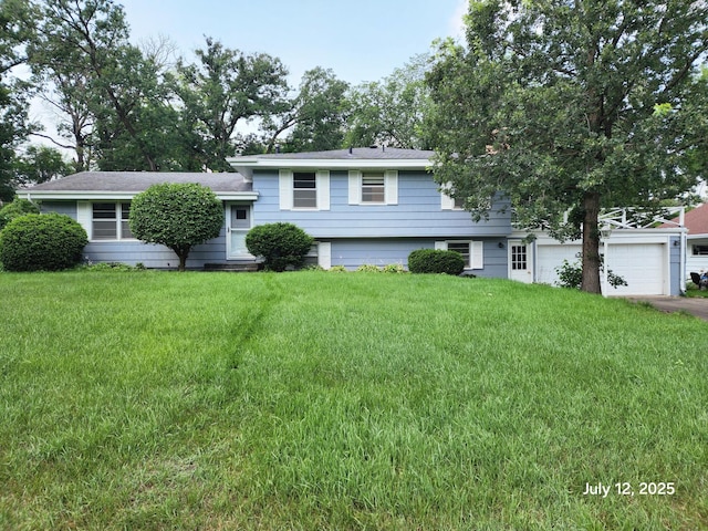 5043 Overlook Cir, Bloomington, MN 55437 - split level home featuring a front lawn, a garage, and driveway