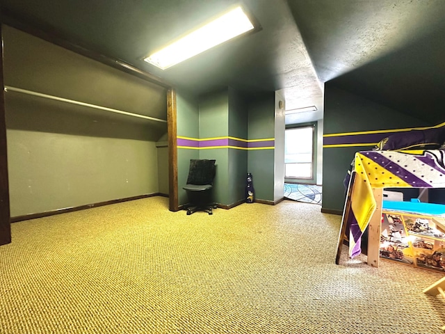 2716 Canterbury Dr, Bigelow, MN 56117 - playroom featuring carpet and lofted ceiling