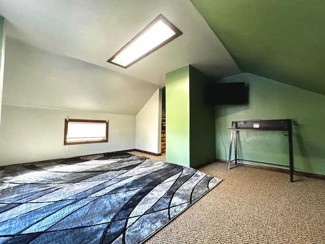 2716 Canterbury Dr, Bigelow, MN 56117 - unfurnished bedroom featuring vaulted ceiling and carpet flooring