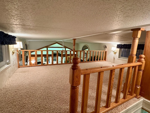 15827 Wilderness Trl Unit 127, Crosslake, MN 56442 - hall with carpet and a textured ceiling