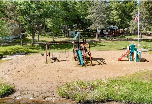 15827 Wilderness Trl Unit 127, Crosslake, MN 56442 - community playground with view of wooded area and a yard