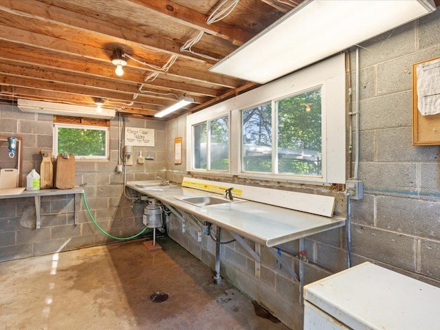 15827 Wilderness Trl Unit 127, Crosslake, MN 56442 - misc room featuring concrete floors and concrete block wall