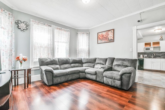 400 Blair Ave, Saint Paul, MN 55103 - living area with ornamental molding and wood finished floors