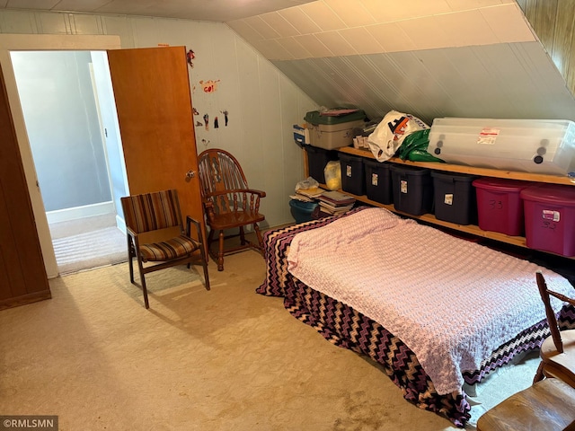 W5168 Lake Rd, Warner Twp, WI 54437 - bedroom with carpet and vaulted ceiling