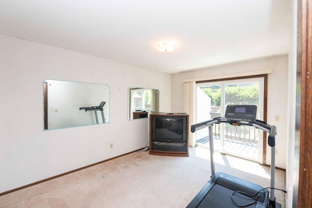 1290 Polk Pl, Columbia Heights, MN 55421 - workout area with carpet flooring and baseboards
