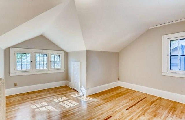 4105 Columbus Ave, Minneapolis, MN 55407 - additional living space featuring healthy amount of natural light, wood finished floors, and vaulted ceiling