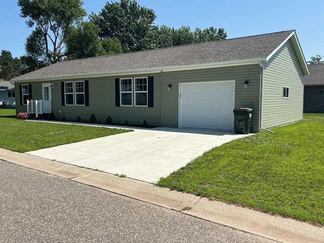 675 Brooks St S, Eden Valley, MN 55329 - single story home featuring an attached garage, a front yard, and concrete driveway