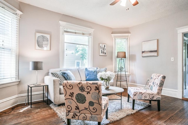 3339 Aldrich Ave N, Minneapolis, MN 55412 - living room with hardwood / wood-style floors and a ceiling fan