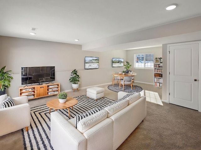 6711 Granby St, North Branch, MN 55056 - carpeted living room with baseboards and recessed lighting