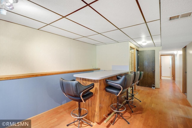 5733 Riverview Entry, Champlin, MN 55316 - indoor dry bar featuring light wood-style flooring and a paneled ceiling