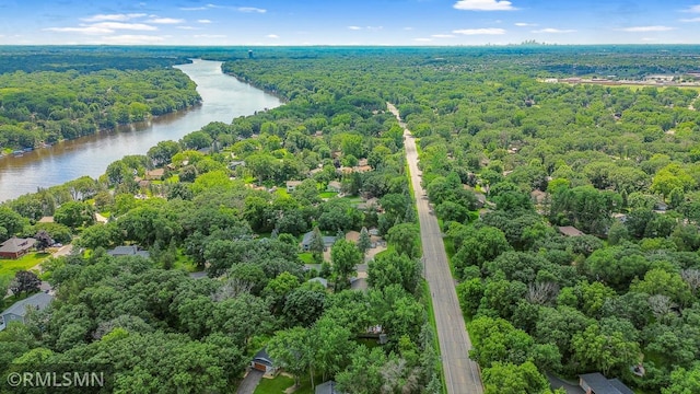 5733 Riverview Entry, Champlin, MN 55316 - drone / aerial view of a nearby body of water and a forest