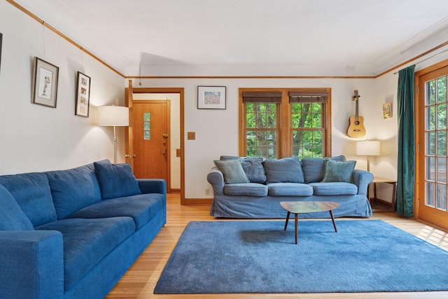 3607 Sheridan Ave N, Minneapolis, MN 55412 - living area with light wood-style flooring and ornamental molding