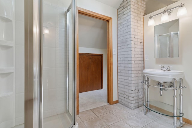 3607 Sheridan Ave N, Minneapolis, MN 55412 - bathroom featuring a stall shower and tile patterned flooring