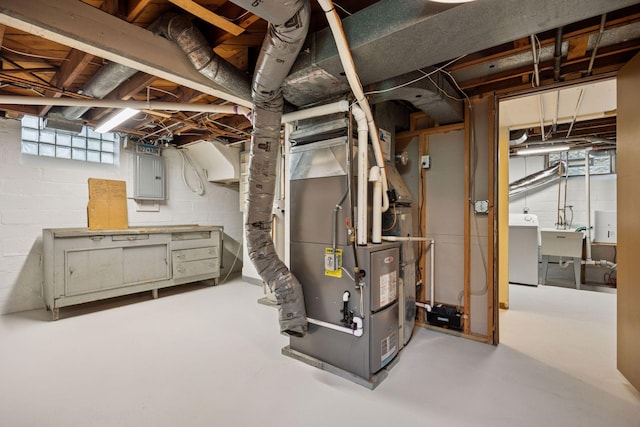 3607 Sheridan Ave N, Minneapolis, MN 55412 - basement featuring electric panel and heating unit