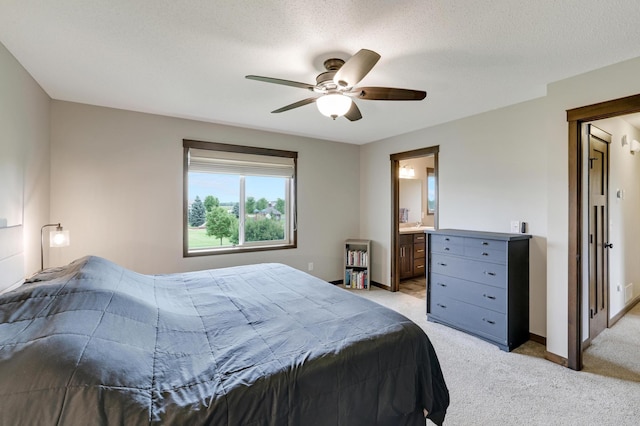 1035 Emerald St NE, Hanover, MN 55341 - bedroom featuring light colored carpet, a ceiling fan, and connected bathroom